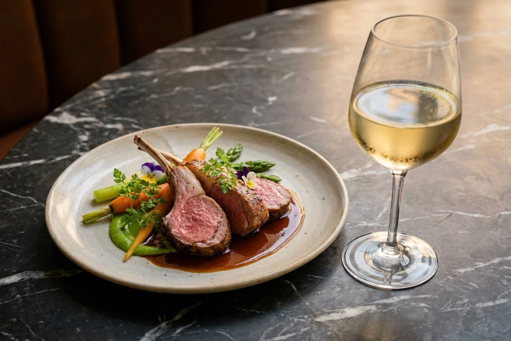 Ягненок и вино